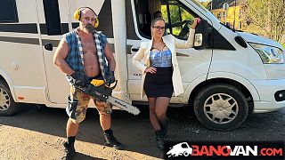 Watch BangVan - Big Titted RV Driver Jennifer Mendez Meets a Real Lamberjack Film