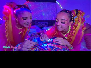 Watch Sasha Tatcha and Madison Steele Shine in Body Paint for a Neon Threeway Film